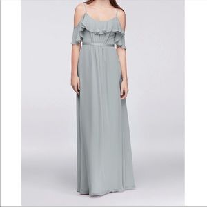 Cold Shoulder Crinkle Chiffon - Mystic